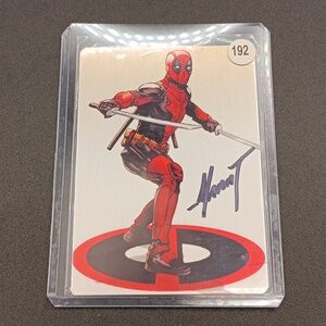 Deadpool metal card signed by Marat Mychaels With COA